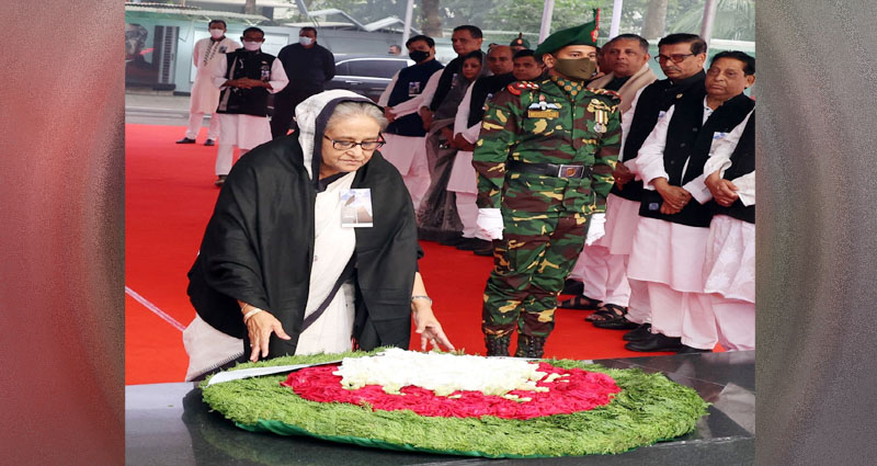 বঙ্গবন্ধু ও শহীদ বুদ্ধিজীবীদের প্রতি প্রধানমন্ত্রীর গভীর শ্রদ্ধা