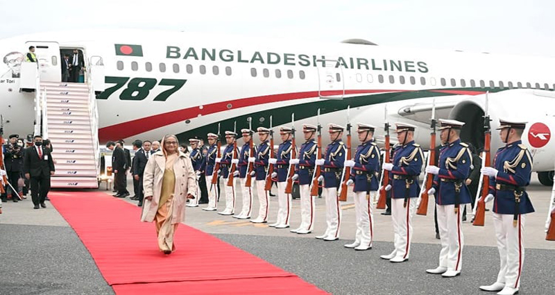 জাপানে প্রধানমন্ত্রীকে লাল গালিচা সংবর্ধনা