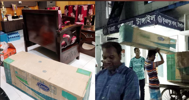বালু মহালের টাকায় থানার জন্য কেনা এসি-সোফা-টেলিভিশন খুলে নিলেন ওসি!
