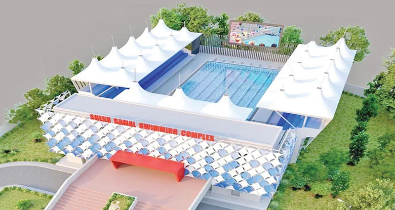 প্রায় ১৪ কোটি টাকা ব্যয়ে গাজীপুরে নির্মাণ হচ্ছে ‘শেখ কামাল সুইমিং কমপ্লেক্স’