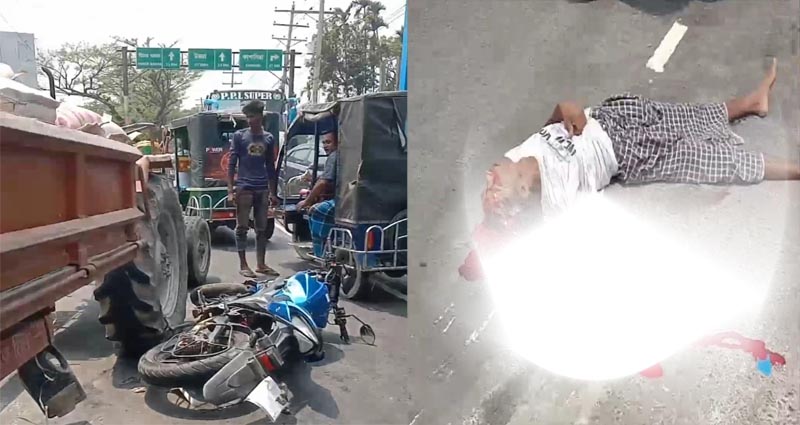 কালীগঞ্জে বেপরোয়া গতির লরি চাপায় মোটরসাইকেল আরোহী নির্মাণ শ্রমিক নিহত