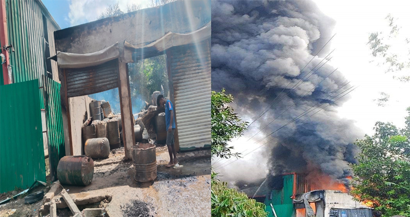 কালীগঞ্জে কেমিক্যাল গোডাউনে আগুন