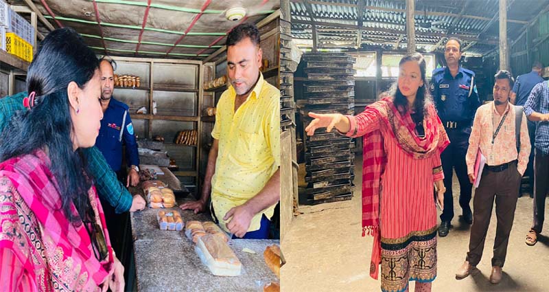 কালীগঞ্জে অস্বাস্থ্যকর পরিবেশে পণ্য তৈরি, দুই বেকারিকে জরিমানা