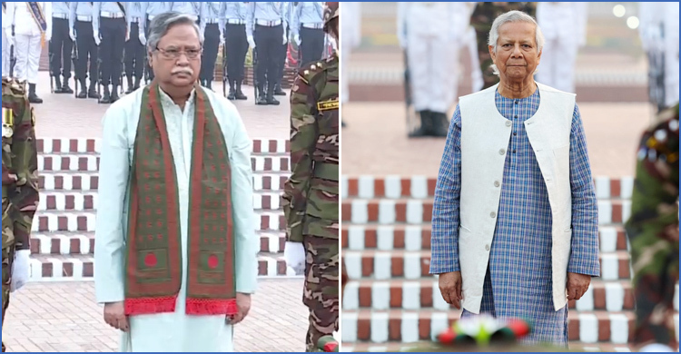 স্মৃতিসৌধে রাষ্ট্রপতি ও প্রধান উপদেষ্টার শ্রদ্ধা