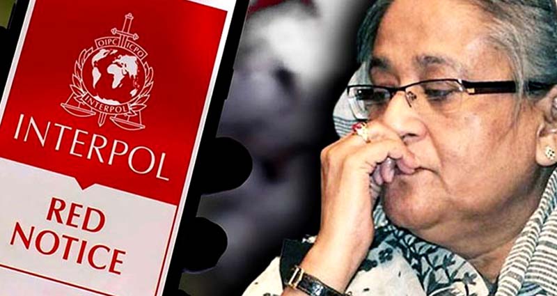 সাবেক প্রধানমন্ত্রী শেখ হাসিনাসহ ১২ জনের বিরুদ্ধে ইন্টারপোলে ‘রেড নোটিশ’ জারির আবেদন