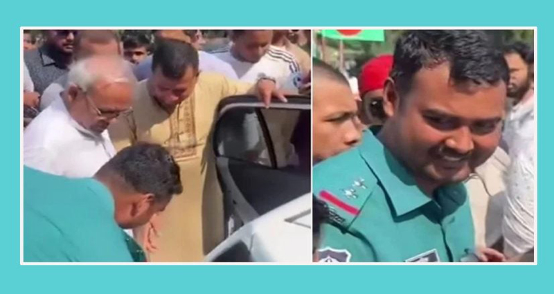 বিএনপি নেতা রিজভীর ‘পা ছুঁয়ে সালাম’, পুলিশ কর্মকর্তা প্রত্যাহার