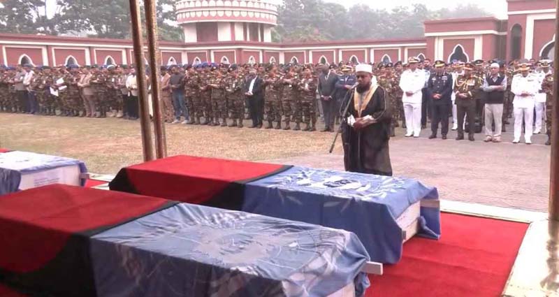 সুদানে নিহত ৬ শান্তিরক্ষীর জানাজা সম্পন্ন