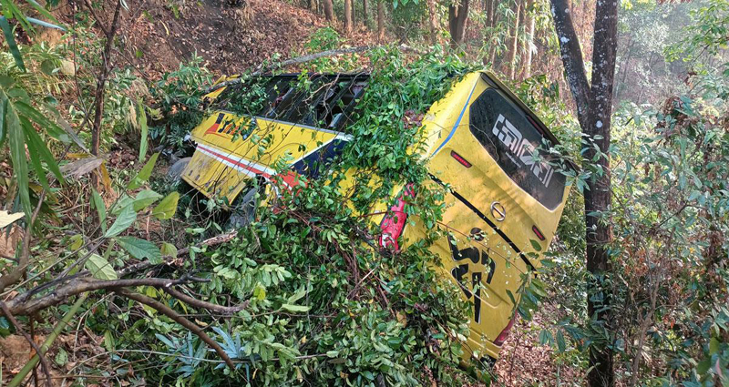 পাহাড় থেকে সৌদিয়া পরিবহনের বাস খাদে, আহত অন্তত ২০ পর্যটক