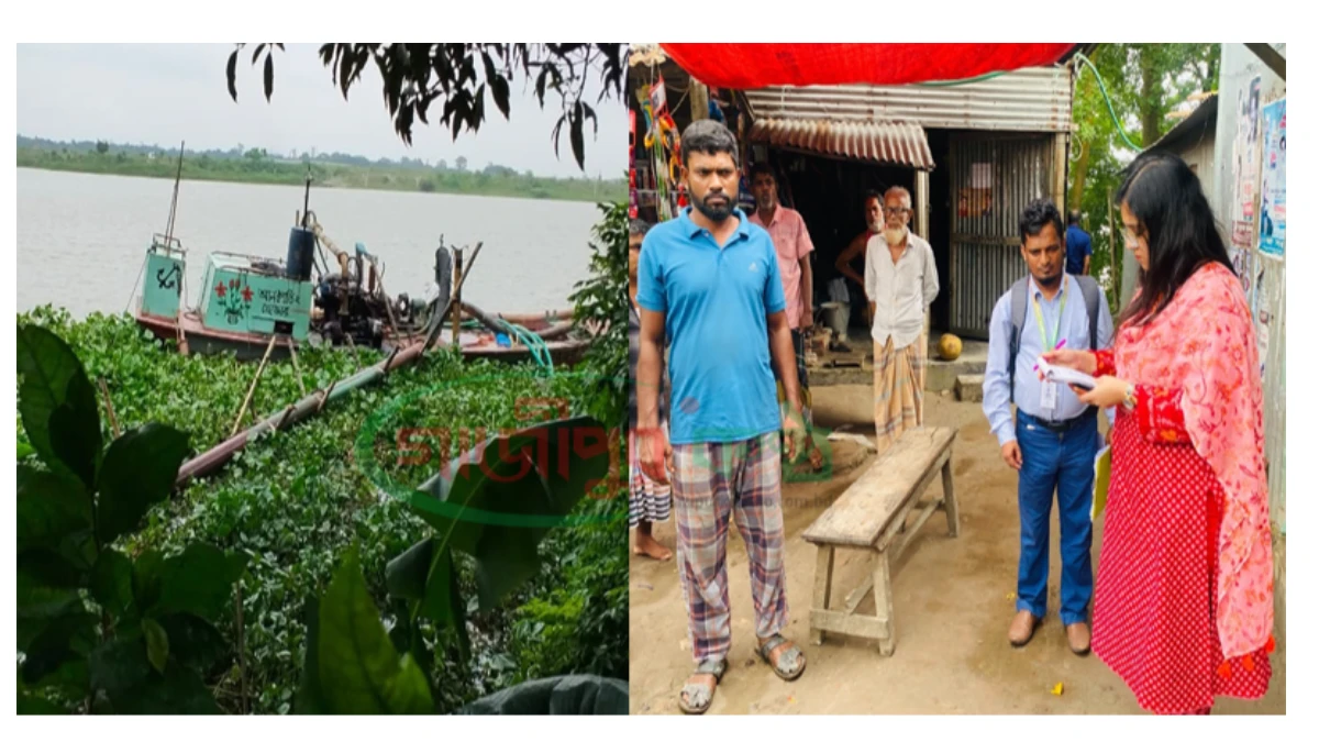 অবশেষে কালীগঞ্জে কৃষিজমিতে অবৈধ বালু ভরাট বন্ধ ঘোষণা, জরিমানা আদায়