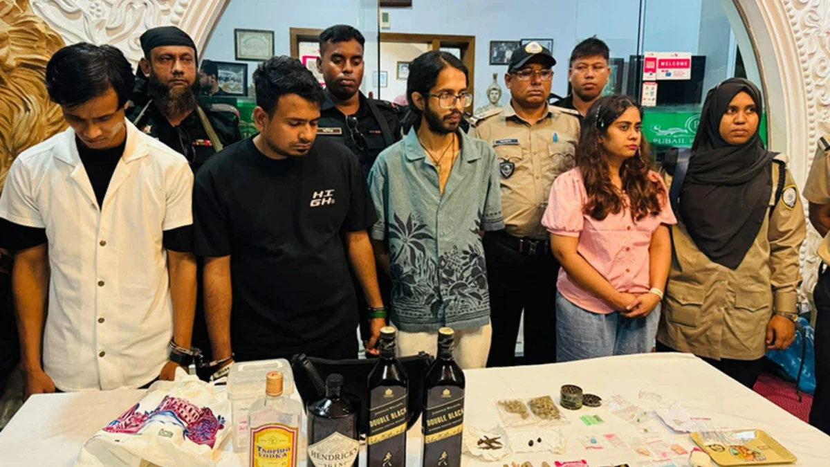 পূবাইলে ডিজে পার্টির আড়ালে মাদকের আসর, গ্রেপ্তার চার